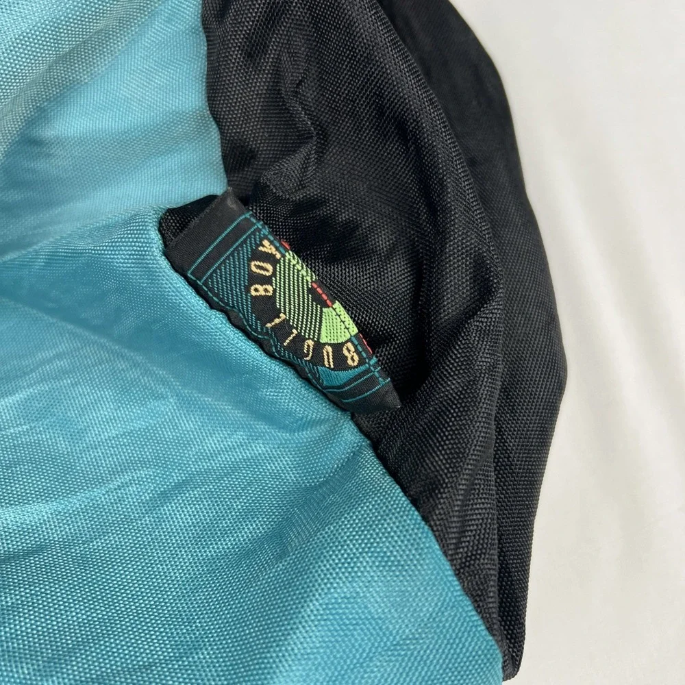 Vintage Bugle Boy Duffel Bag 90s Colorblock Teal Red Black Nylon Gym Travel Bag